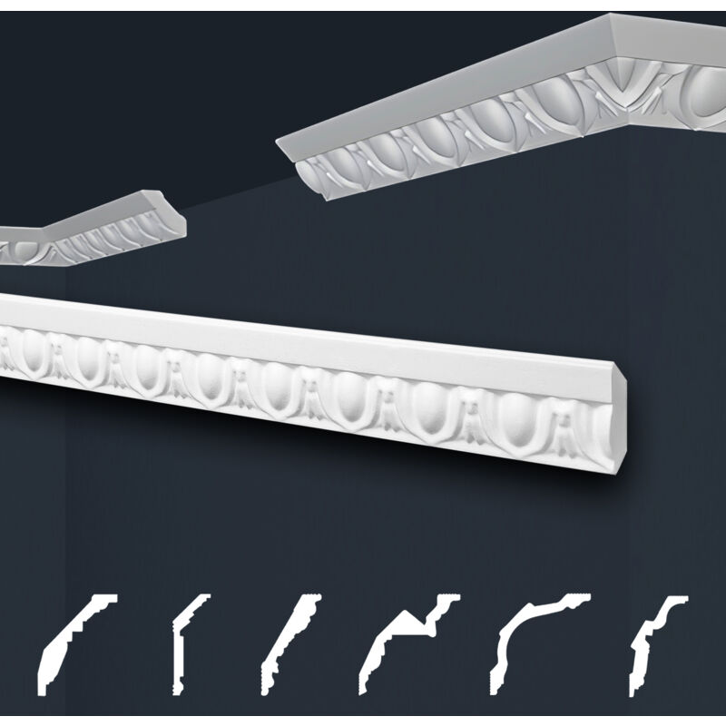 foto del prodotto marbet design modanature in stucco bianche, eps styropor form fitting, pacchetti economici marbet series b b 02 32x32 mm, 20 metri 10 strisce