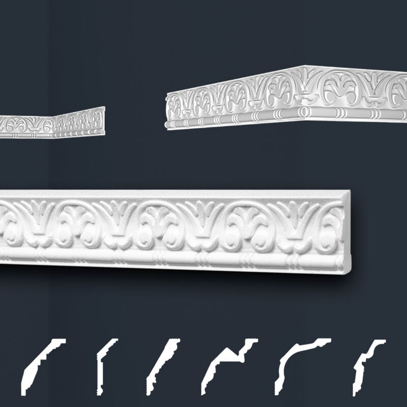 foto del prodotto marbet design modanature in stucco bianche, eps styropor form fitting, pacchetti economici marbet series b b 10 9x46mm, 2 metri 1 modanatura