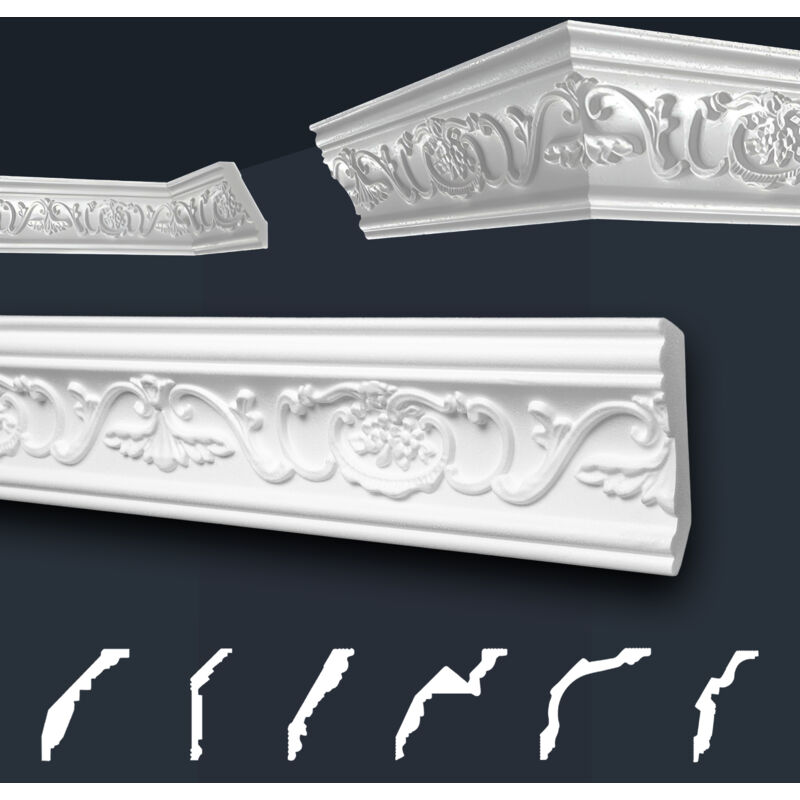foto del prodotto marbet design modanature in stucco bianche, eps styropor form fitting, pacchetti economici marbet series b b 26 53x88mm, 20 metri 10 strisce