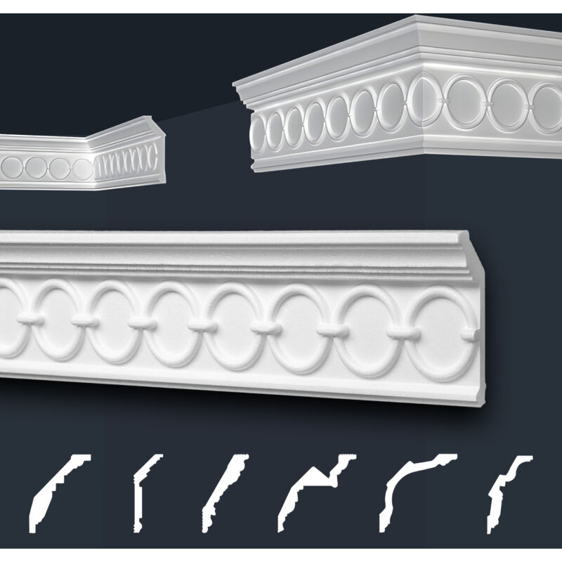 foto del prodotto marbet design modanature in stucco bianche, eps styropor form fitting, pacchetti economici marbet series b b 30 28x81 mm, 2 metri 1 modanatura