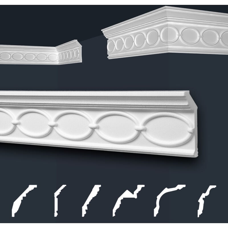 foto del prodotto marbet design modanature in stucco bianche, eps styropor form fitting, pacchetti economici marbet series b b 31 28x81mm, 2 metri 1 modanatura