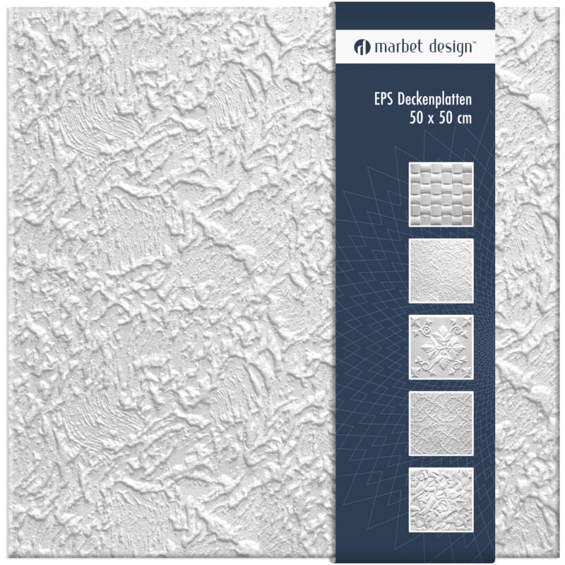 foto del prodotto marbet design piastrelle per soffitto polistirolo eps 6 decori diversi 50x50cm confezione economica parigi2, 2 m 8 pannelli