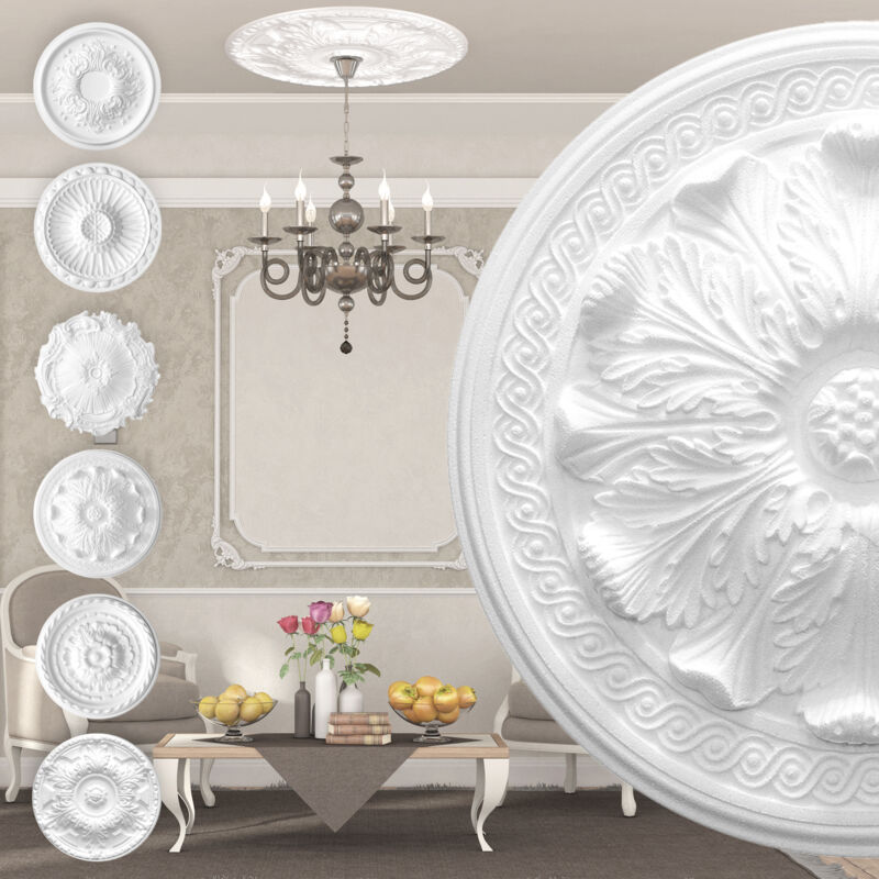 foto del prodotto marbet design rosone di polistirolo decorazione interna, stucco per soffitti eps bianco r 08 47 cm