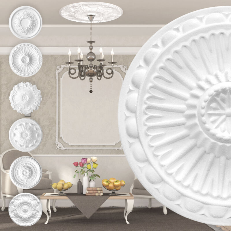 foto del prodotto marbet design rosone di polistirolo decorazione interna, stucco per soffitti eps bianco r 16 28 cm