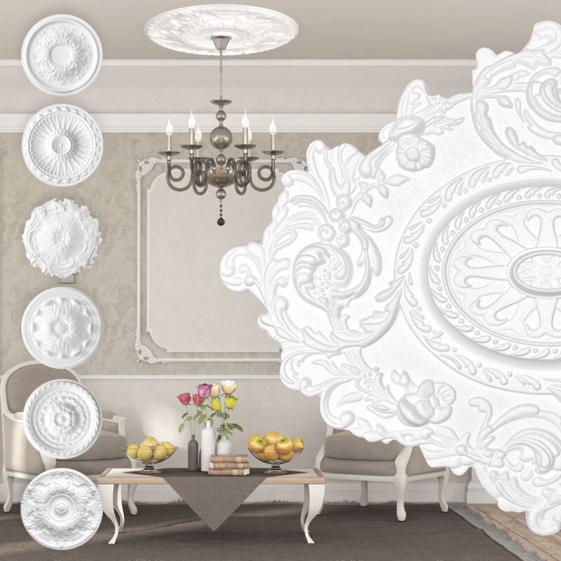 foto del prodotto marbet design rosone di polistirolo decorazione interna, stucco per soffitti eps bianco r 25 70x57cm