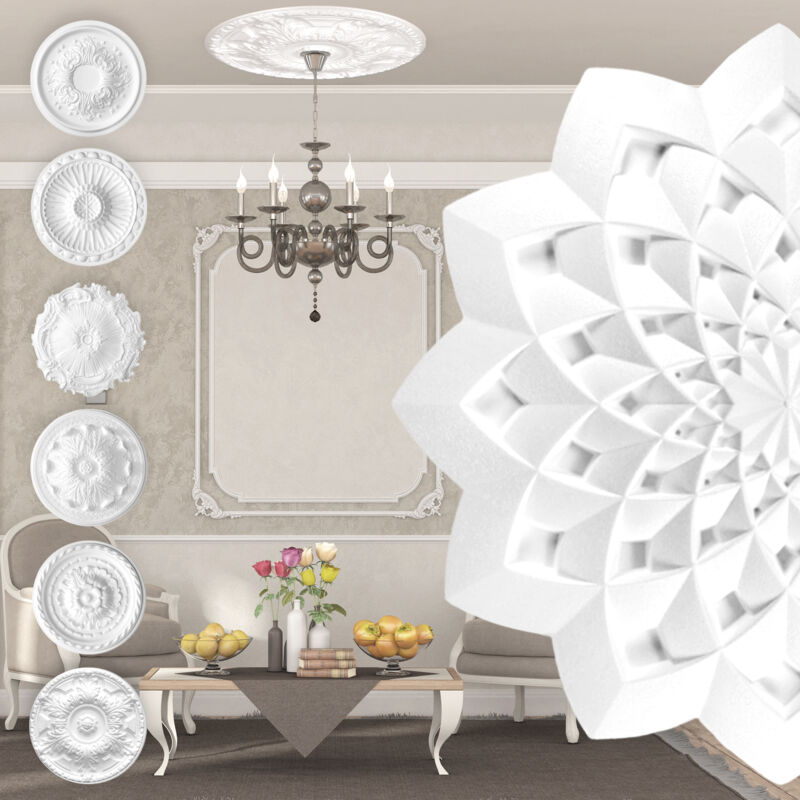 foto del prodotto marbet design - rosone di polistirolo - decorazione interna, stucco per soffitti eps - bianco: r-33 - ø 63 cm