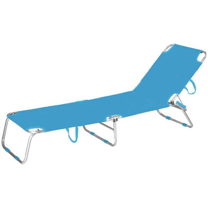 foto del prodotto marbueno tumbona pieghevole alluminio blu spiaggia piscina 187x58x24 cm 10460