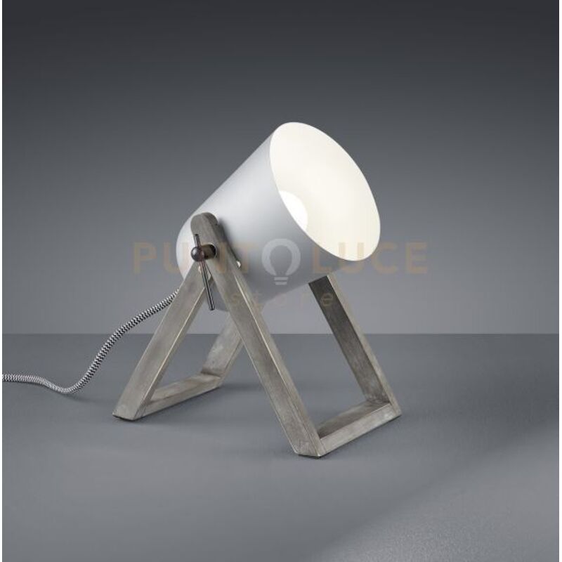 foto del prodotto marc lampada da tavolo con piedi di legno grigio h. 21cm 1 luce attacco e27