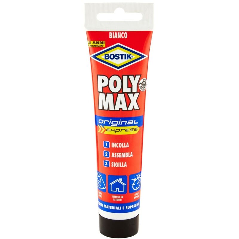 foto del prodotto marca bostik poly max original express bianco cartuccia 165 g adesivo di montaggio per interni ed esterni