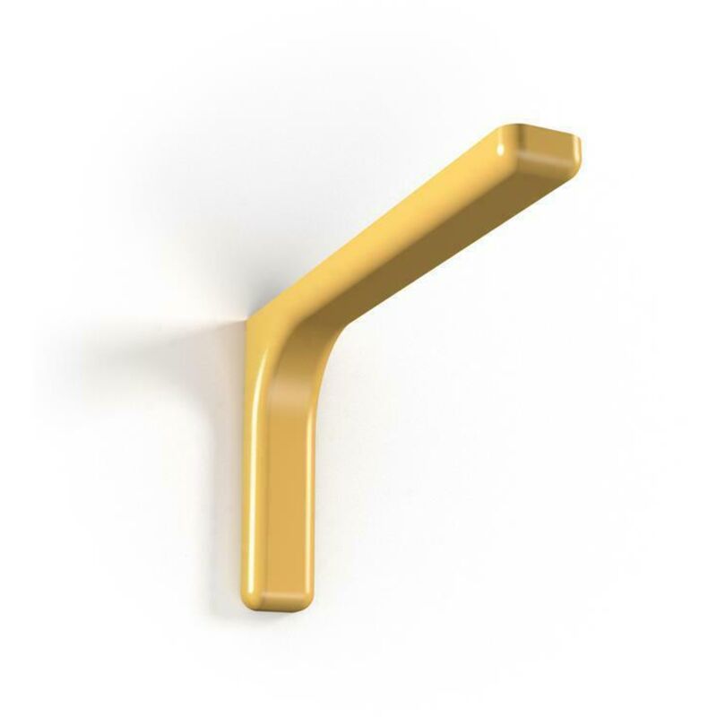 foto del prodotto marca confezione 2 staffe di supporto in acciaio zinco cromato con copertura plastificata per fissaggio mensole a parete 18 cm burlywood