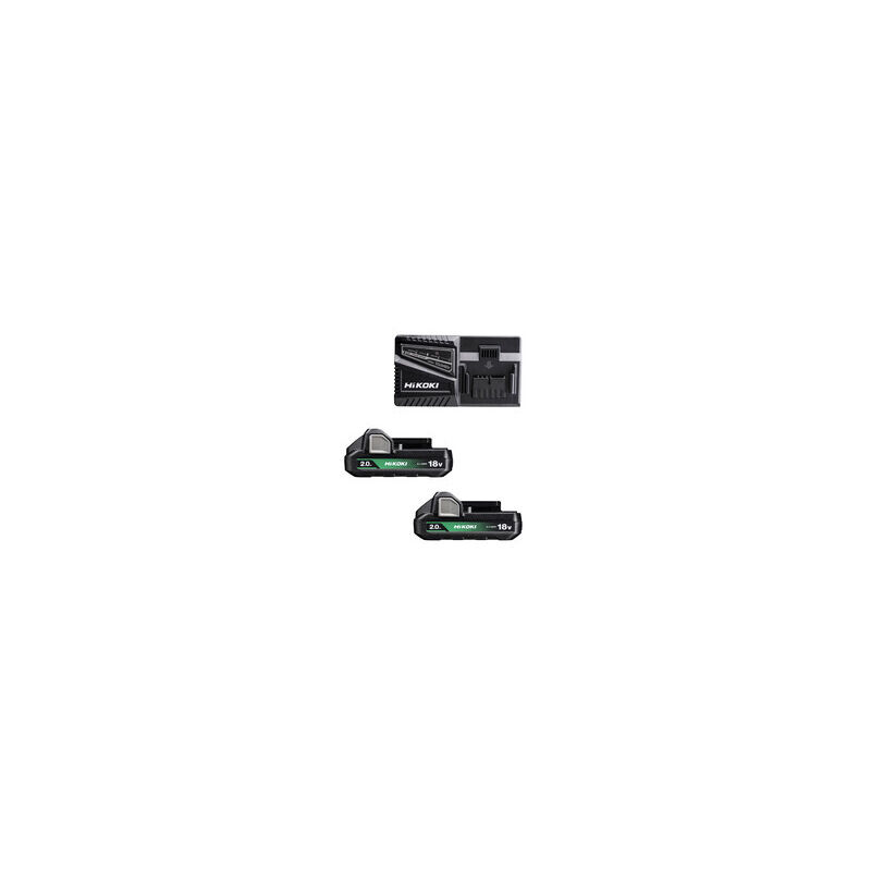 foto del prodotto marca hikoki hitachi pack batteria uc18yfslwfz 18v 2x2ah caricatore