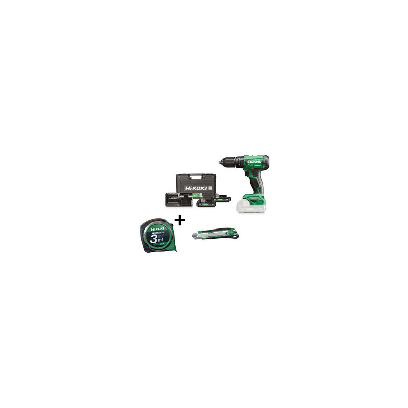 foto del prodotto marca hikoki hitachi set trapano avvitatore dv18da 18v c perc accessori