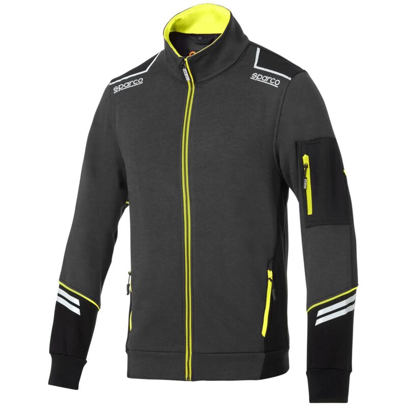 foto del prodotto marca sparco 02429gsgf felpa lavoro zip completa tecnologia alabama grigio giallo l