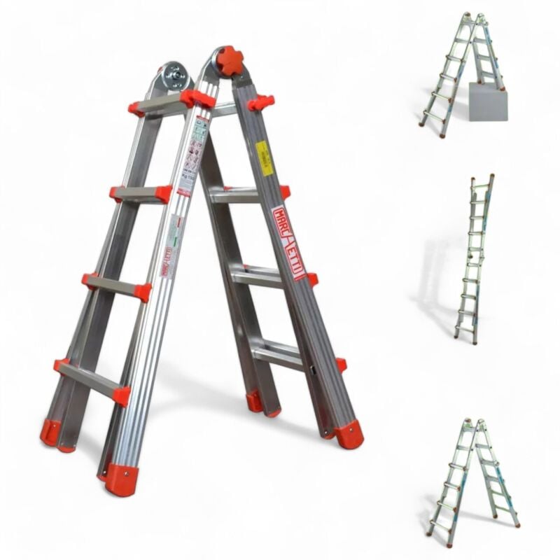 foto del prodotto marchetti scala multiuso alluminio versatile con gradini per lavori domestici e professionali leggera e pieghevole robusta e sicura 5 5