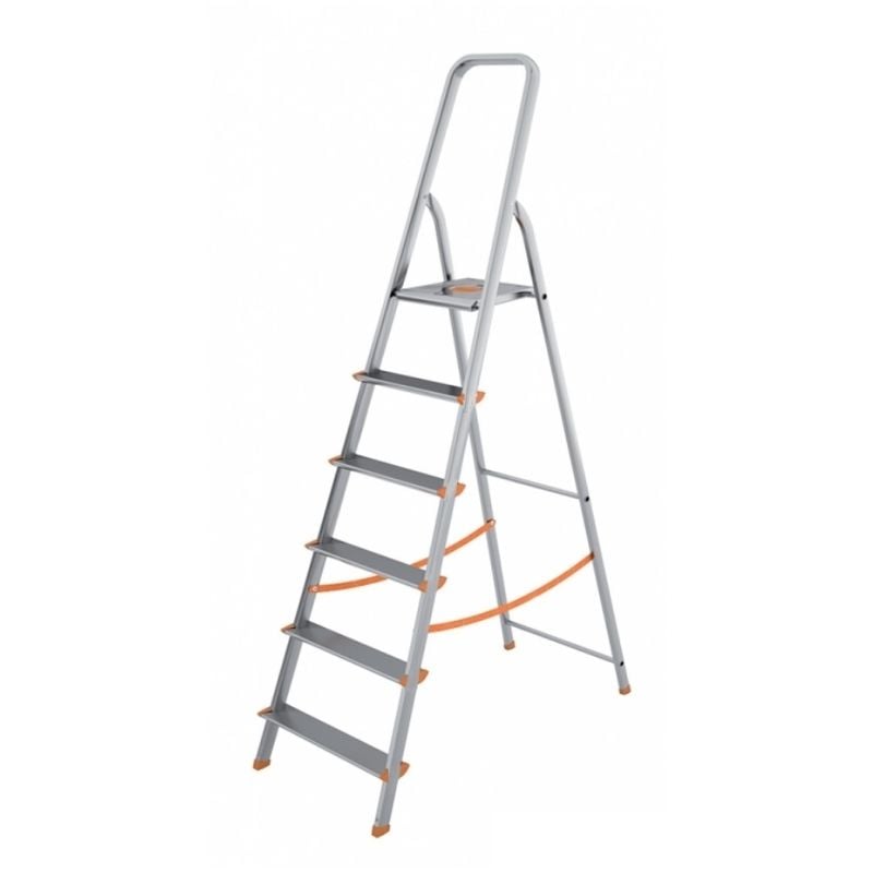 foto del prodotto marchetti stella basic scala domestica in alluminio 5 gradini leggera h. 165 cm