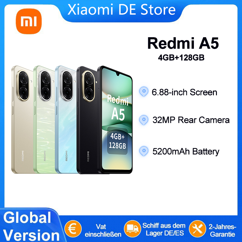 foto del prodotto marchio versione globale processore redmi a5 unisoc t7250 fotocamera principale da 32 mp schermo grande da 6,88 supporta ricarica rapida da 15 w