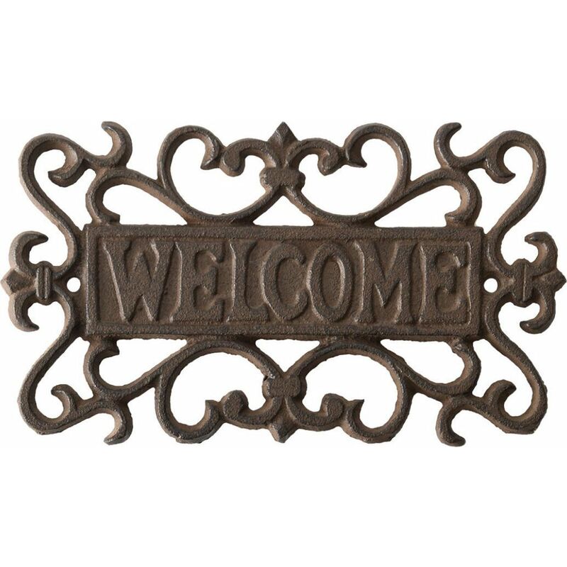 foto del prodotto marco paul insegna con scritta welcome in ghisa