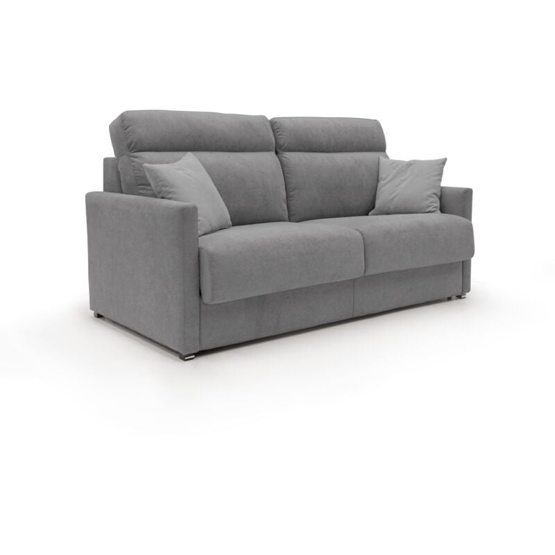 foto del prodotto margot divano letto matrimoniale con schienale morbido alto in tessuto t02 196 cm mat. 160x197 grigio
