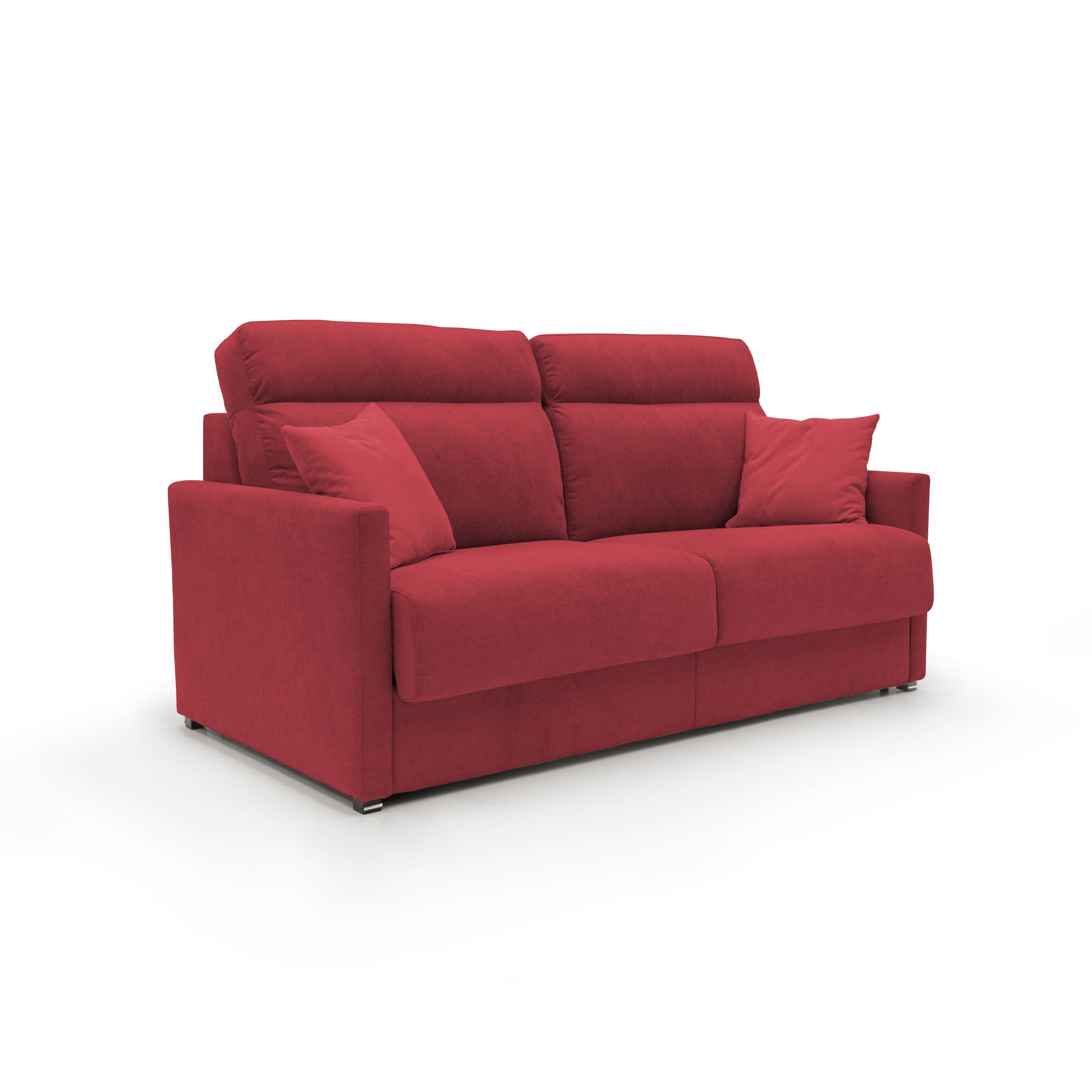 foto del prodotto margot divano letto matrimoniale con schienale morbido alto in tessuto t02 196 cm mat. 160x197 rosso
