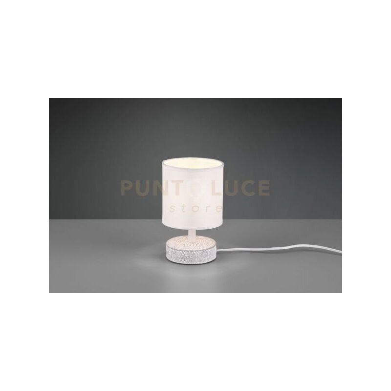 foto del prodotto marie lampada da tavolo base ceramica decorata con paralume bianco h. 20,5cm attacco e14