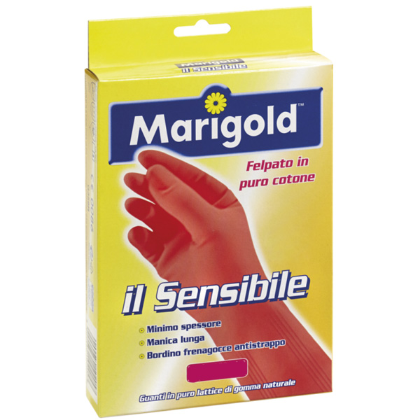 foto del prodotto marigold guanti felpati in cotone per pelli sensibili indicati per uso domestico taglia grande