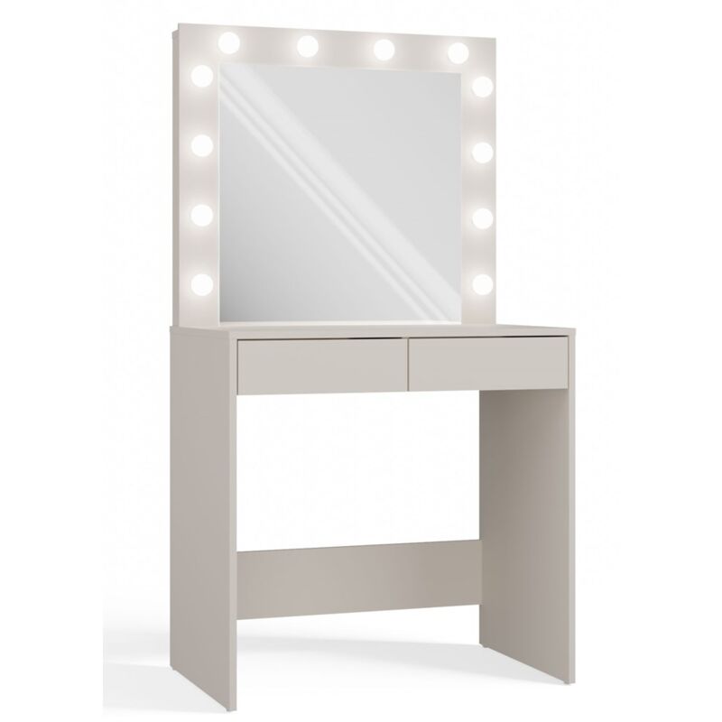 foto del prodotto marina comodino con specchio e illuminazione a led 2 cassetti dimensioni 81x50x80 cm
