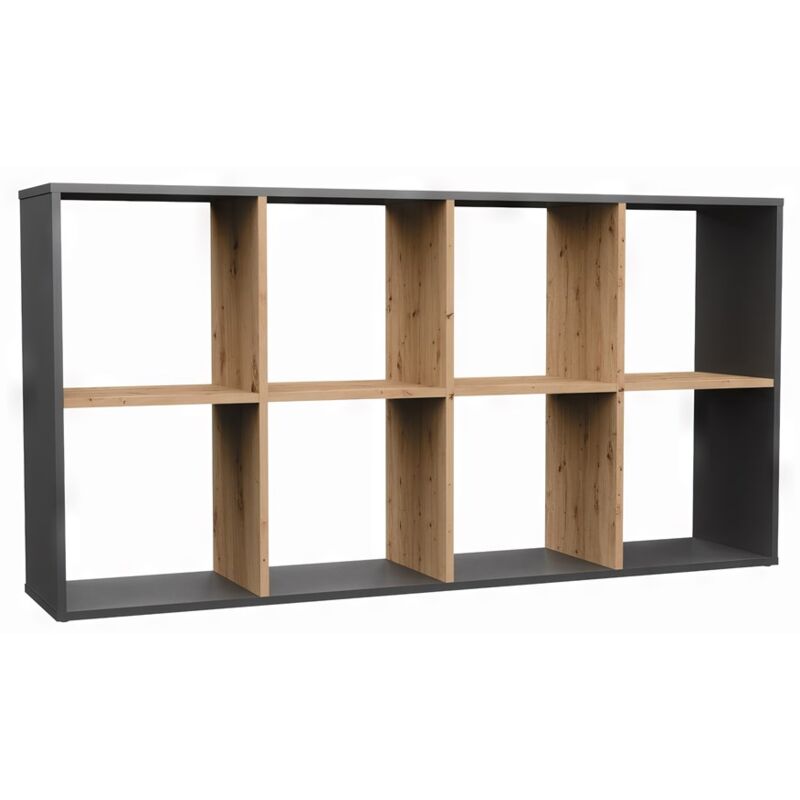 foto del prodotto marion scaffale modulare a 8 cubi libreria a 8 scomparti 147x30x75 cm mobile contenitore