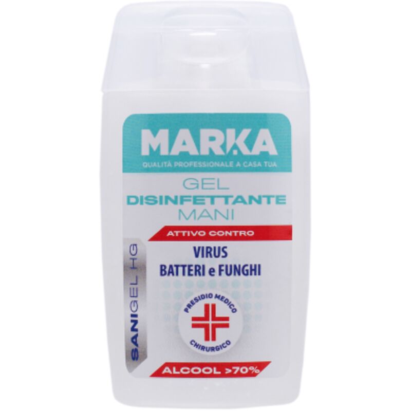 foto del prodotto marka sanigel hc pmc gel disinfettante igienizzante per mani 100 ml a base di alcol etilico reg.min.sal.20290