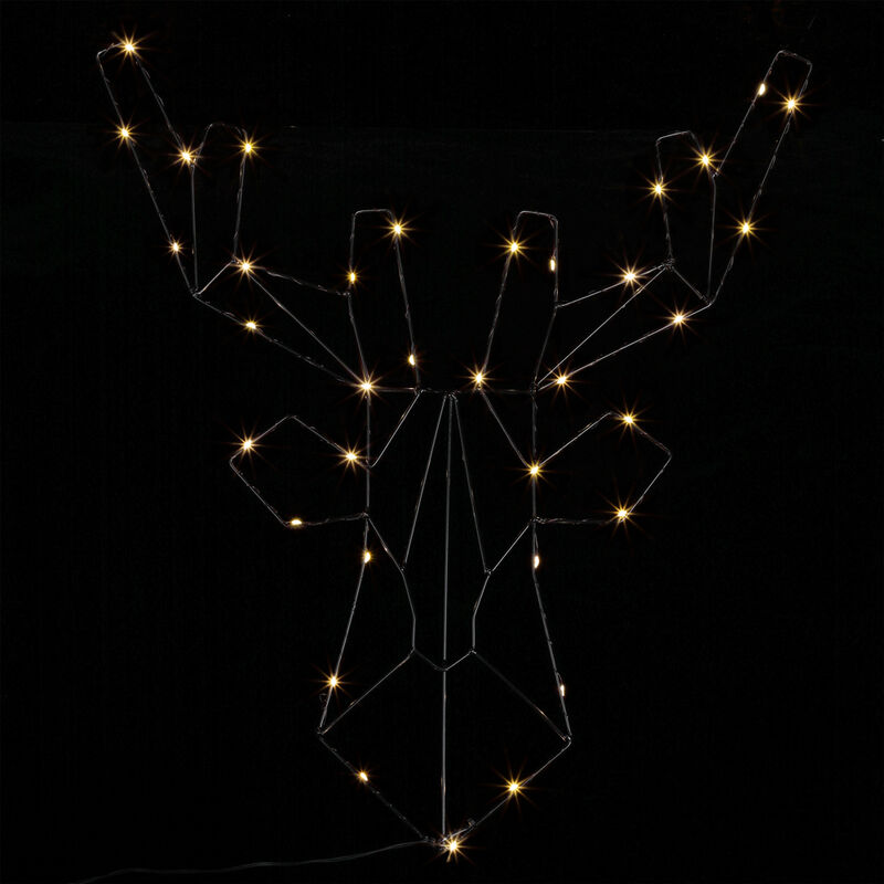 foto del prodotto markenartikel casaria luci a led decorative vari motivi addobo natalizio per finestre interni esterni ip44 con timer a batteria cervo stellina