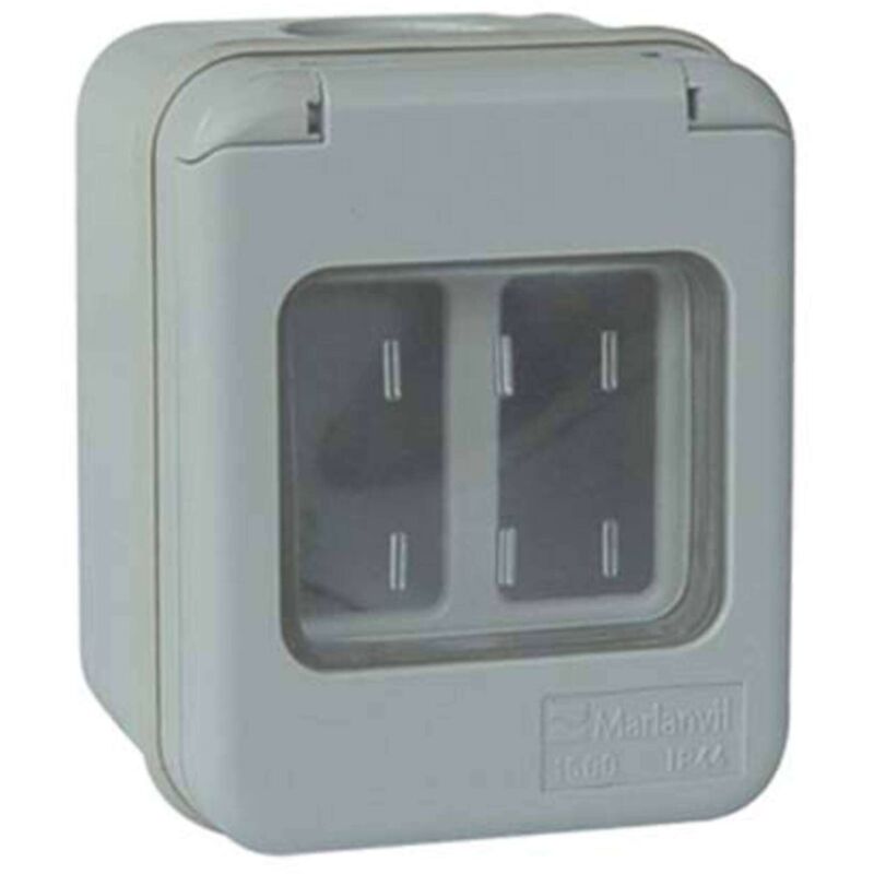 foto del prodotto marlanvil involucro a parete portella ip44 posti 2 mm 66x82 h.mm 57 x venus 6 pezzi