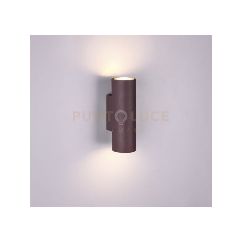 foto del prodotto marley applique cilindro metallo ruggine bi emissione h. 18cm 2 luci attacco gu10