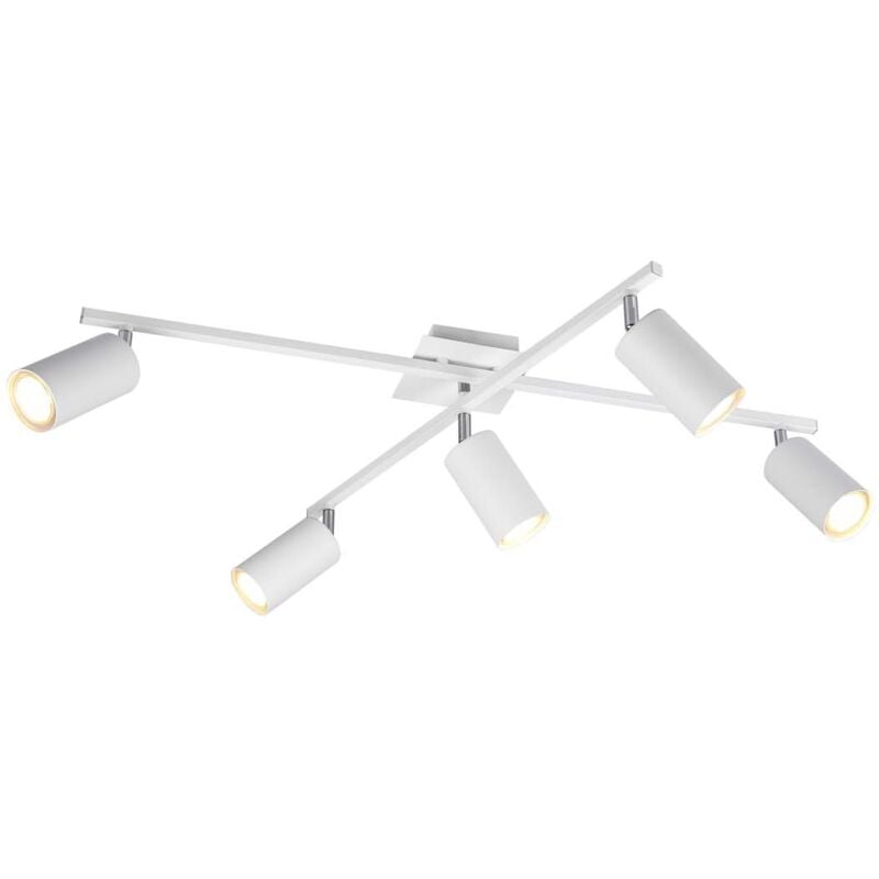 foto del prodotto marley plafoniera 2 barre orientabili 5 spots cilindro metallo bianco l. 77,5cm