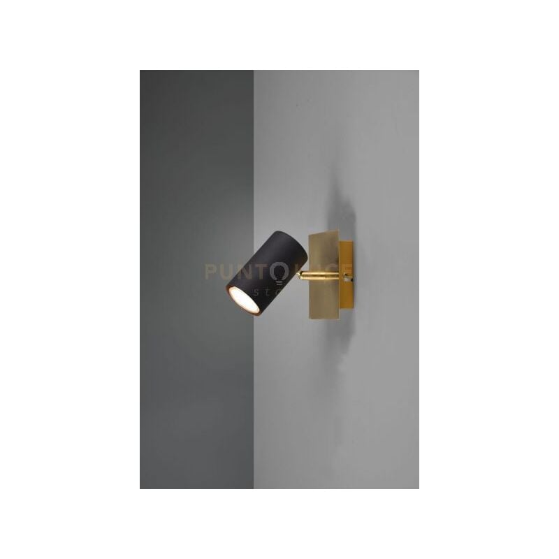 foto del prodotto marley spot base oro con cilindro nero l. 15cm 1 luce attacco gu10