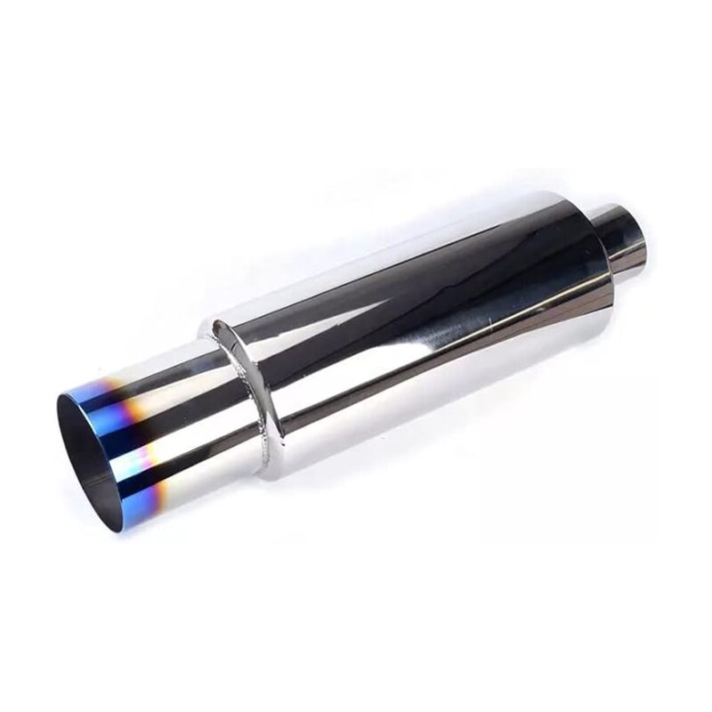 foto del prodotto marmitta sportiva per auto cromata tuning ingresso 63 mm uscita 2,5 pollici 100 mm 4.0 accessorio di scarico attrezzatura in acciaio inossidabile