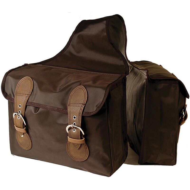 foto del prodotto marrone - bisaccia posteriore in nylon a 2 tasche