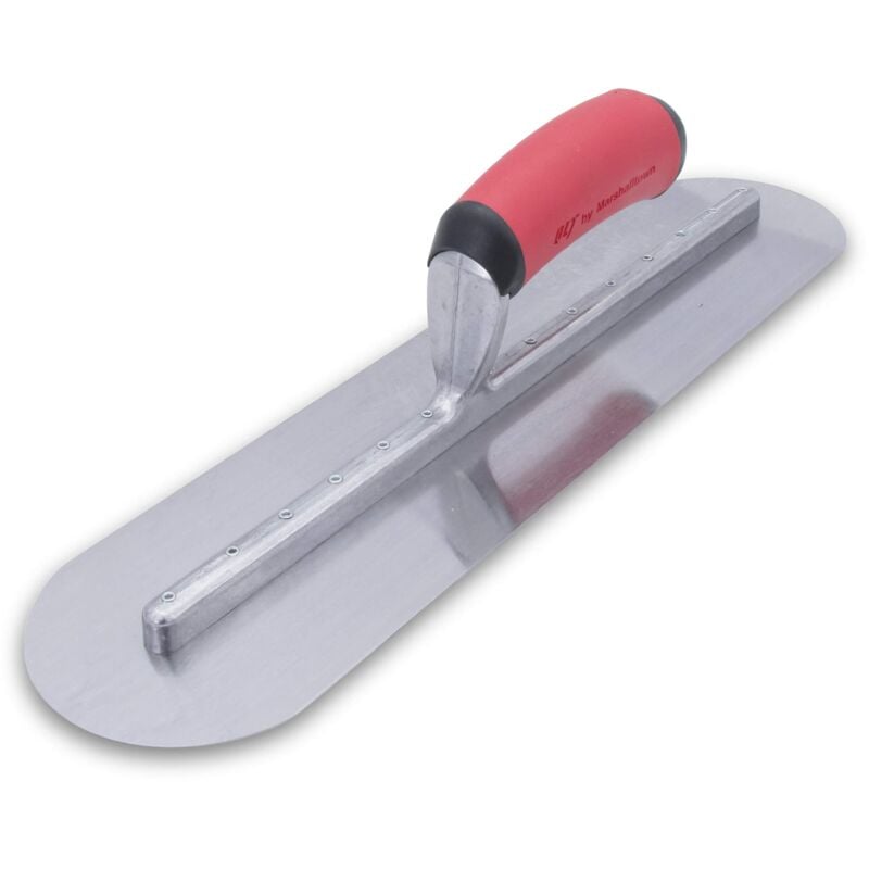 foto del prodotto marshalltown frattazzo lisciante completamente arrotondato con impugnatura in acciaio a presa morbida, utensile per stuccatori, dimensioni della