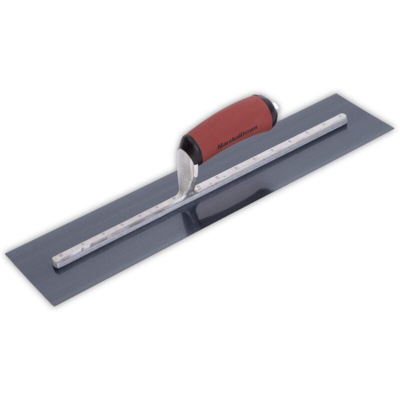 foto del prodotto marshalltown frattazzo lisciante con manico curvo durasoft, in acciaio blu, molto adatto per pavimenti e calcestruzzo, dimensioni 406x102 mm
