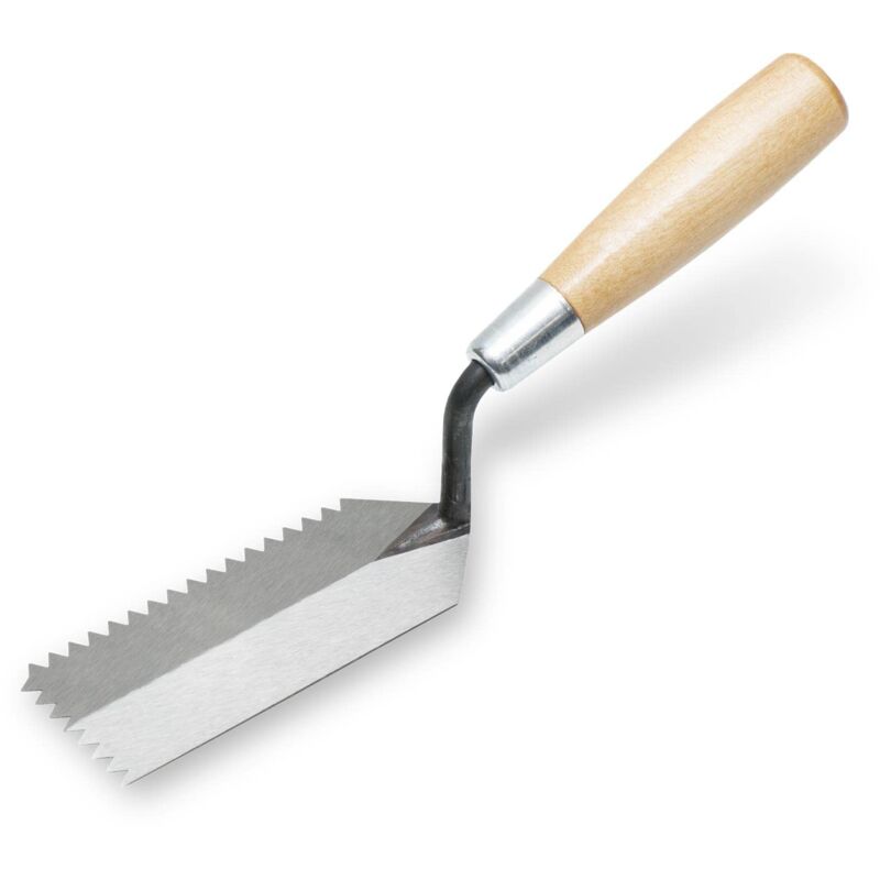 foto del prodotto marshalltown frattazzo per bordi seghettati intaglio a v con 6x4,5 mm e manico in legno, frattazzo stretto per posti stretti, dimensioni 127x51 mm