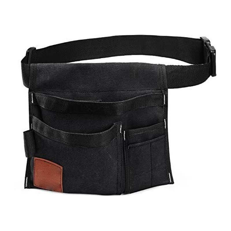 foto del prodotto marsupio portautensili monofacciale con 6 tasche cintura portautensili grembiule da lavoro per falegnami e giardinieri. realizzata in tela