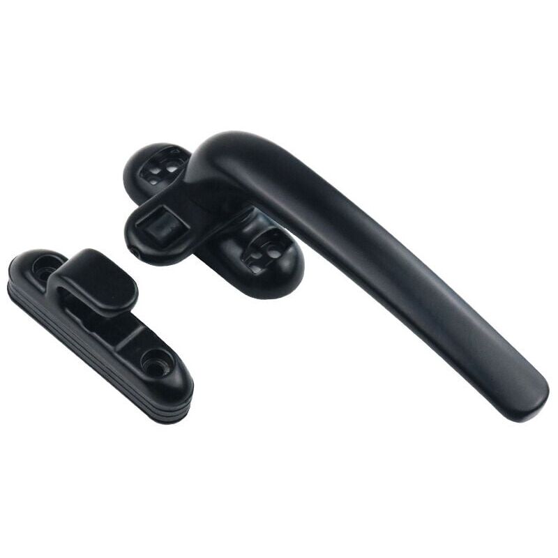 foto del prodotto martellina per finestra con serratura maniglia con serratura in alluminio sicurezza bambini lunghezza asta 35 mm serratura colore nero ral