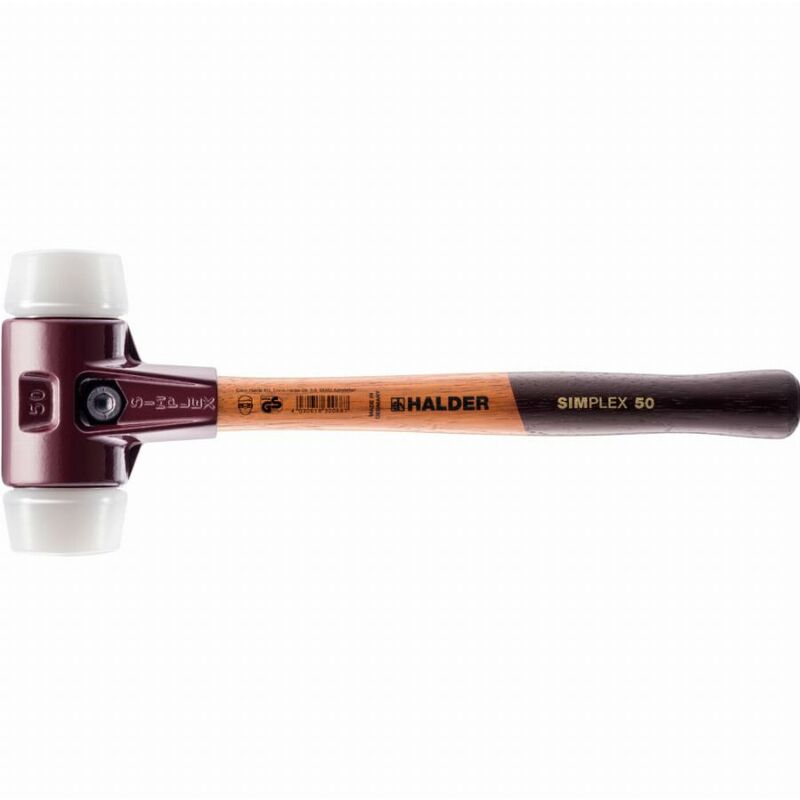 foto del prodotto martello a faccia morbida simplex l.490mm testa d.80mm altezza media ho superplastico bianco halder