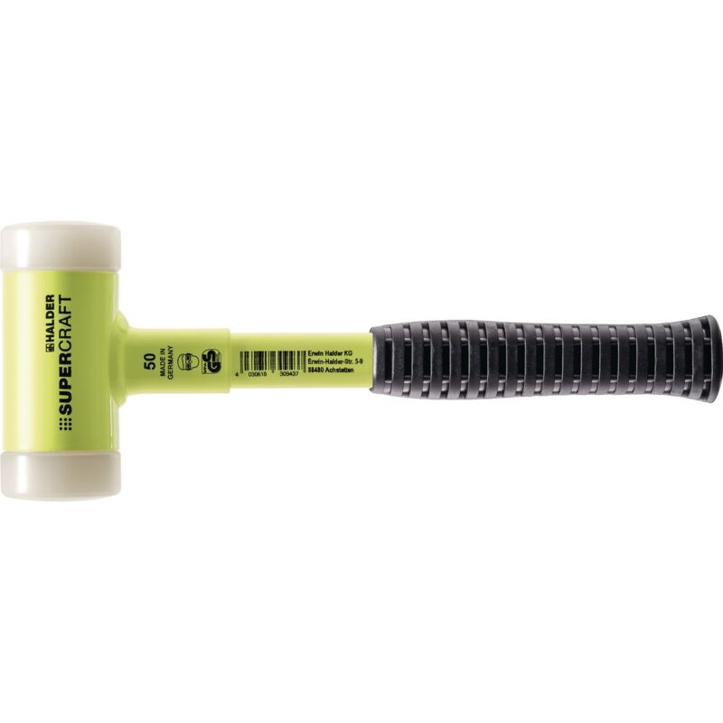 foto del prodotto martello a faccia morbida supercraft l.295mm testa-d.30mm sta nylon duro infrangibile bianco halder