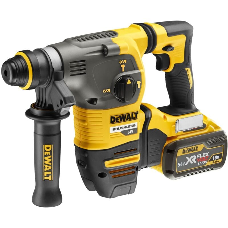 foto del prodotto martello combinato a batteria dewalt dch333x2, sds plus, 54v, 2x 162 wh e caricabatterie in tstak