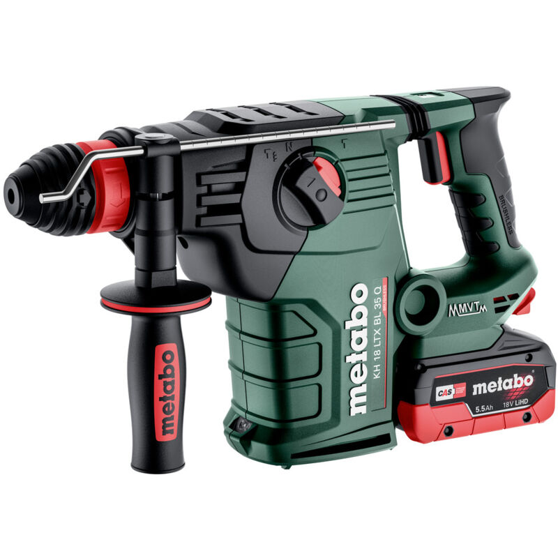 foto del prodotto martello combinato a batteria metabo kh 18 ltx bl 35 q, 2x lihd 5,5ah caricatore in metabox 185 xl