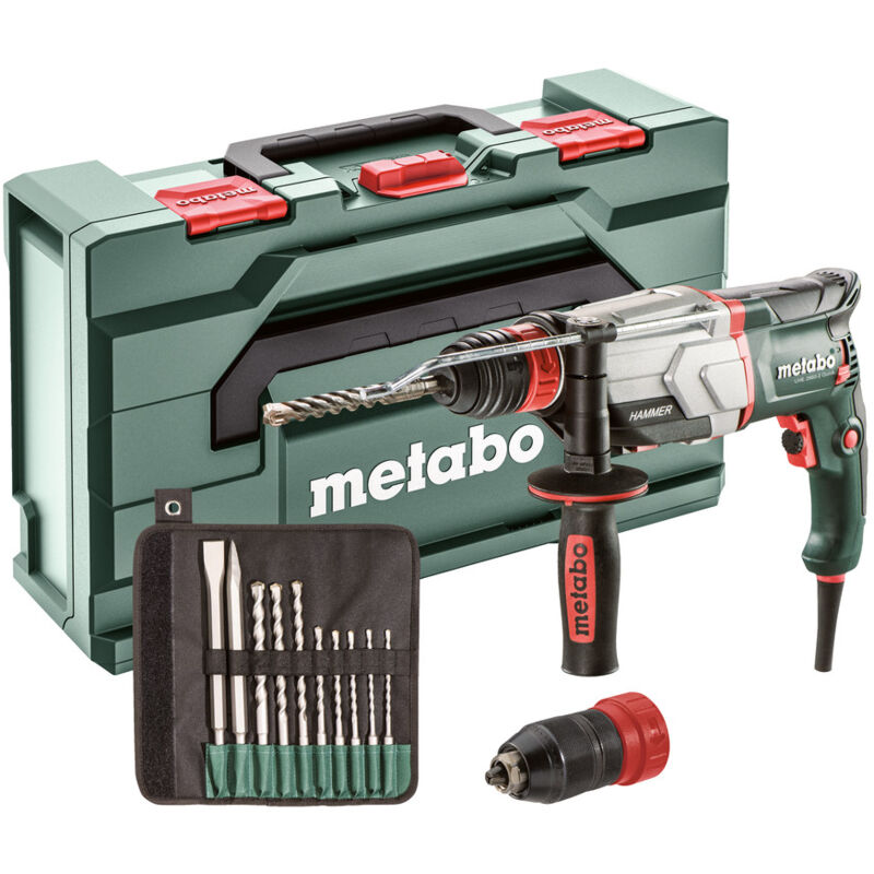 foto del prodotto martello combinato metabo sds plus uhe 2660 2 con set di punte e scalpelli sds plus in valigetta