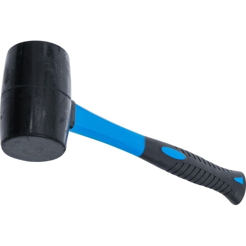 foto del prodotto martello di gomma manico fibra di vetro testa nera 60 mm 500 g