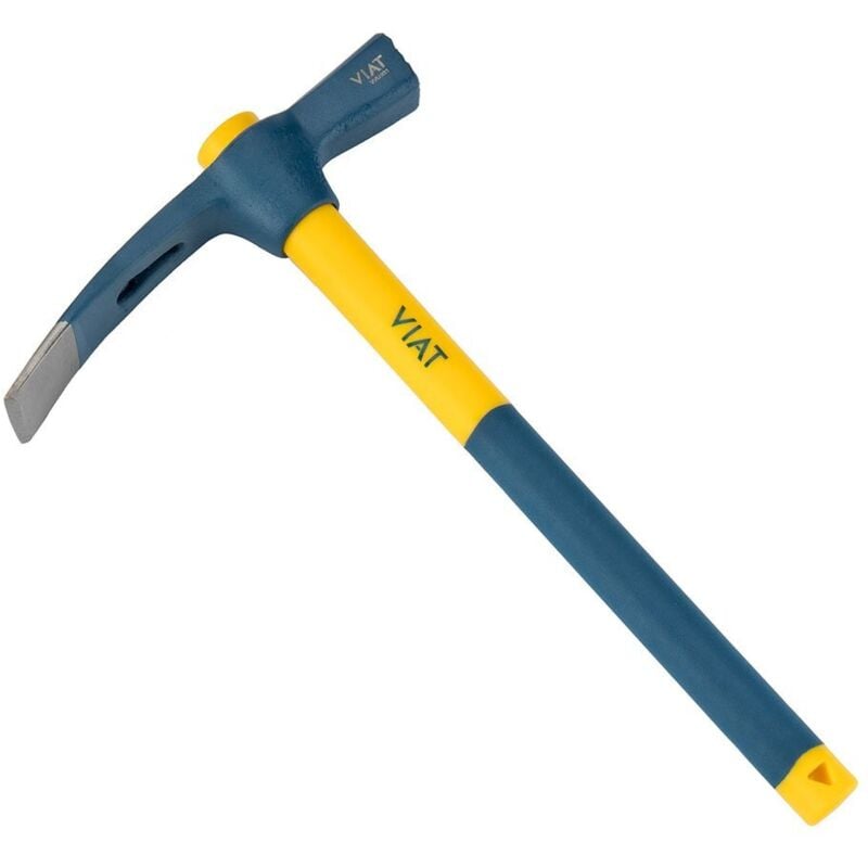 foto del prodotto martello e piccone con impugnatura defibra bimateriale per colpire e sminuzzare de pareti. dimensioni 203x330x47,5mm viat 931 viat