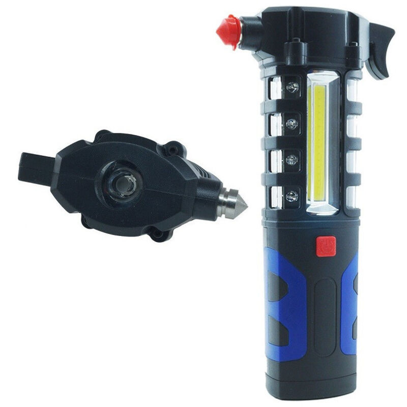 foto del prodotto martello rompi vetro con torcia led lampada emergenza calamitata zj80 - - trade shop traesio