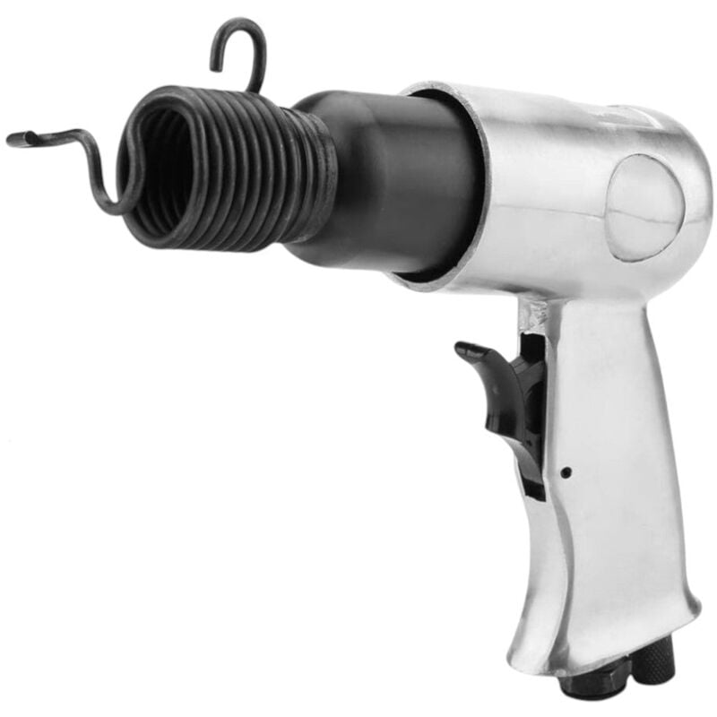 foto del prodotto martello scalpellatore pneumatico con kit 7 pezzi incluso 4 scalpelli e molla per lavorazioni di precisione 150 mm 4500 colpi al minuto