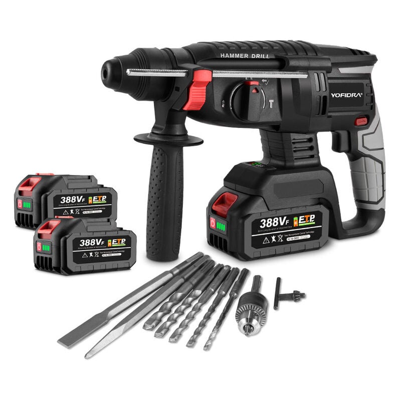 foto del prodotto martello tassellatore 26 mm perforatori tassellatori sds con 2 batteria 10 accessorio